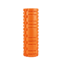 Orange foam roller on a white background
