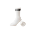 White sock with black stripes on a white background