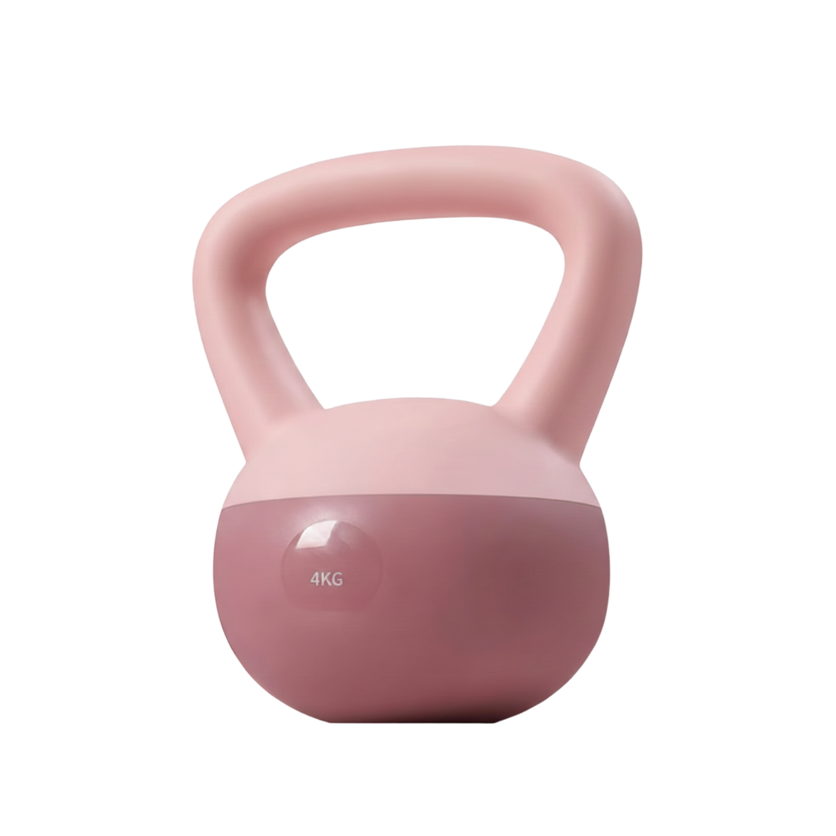 Pink kettlebell with a gradient design on a white background