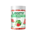 Jar of Leozmr Creatine Monohydrate Gummies with watermelon flavor on a white background